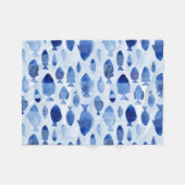 Blaues Fischmuster Fleecedecke (Vorderseite (Horizontal))