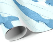 Blaues Fischmuster Geschenkpapier (Rolleneckpunkt)