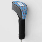 Blaues Fischmuster Golf Headcover (angewinkelt)