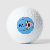 Blaues Fischmuster Golfball (Vorderseite)