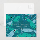 Blaues Fischmuster - kundenspezifisch Postkarte (Vorne/Hinten)