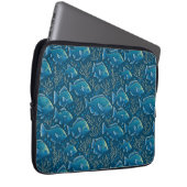 Blaues Fischmuster Laptopschutzhülle (Vorne Rechts)