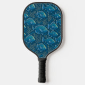 Blaues Fischmuster Pickleball Schläger (Rückseite)