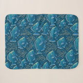 Blaues Fischmuster Sherpadecke (Vorderseite (Horizontal))