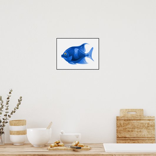 Blaues Fischplakat Poster (Küche)