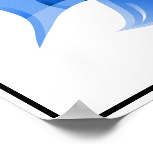 Blaues Fischplakat Poster (Ecke)