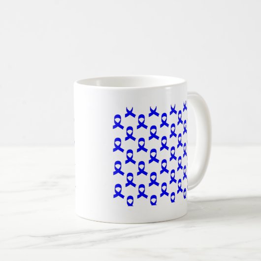 Blaues Flachmuster Kaffeetasse (VorderseiteRechts)