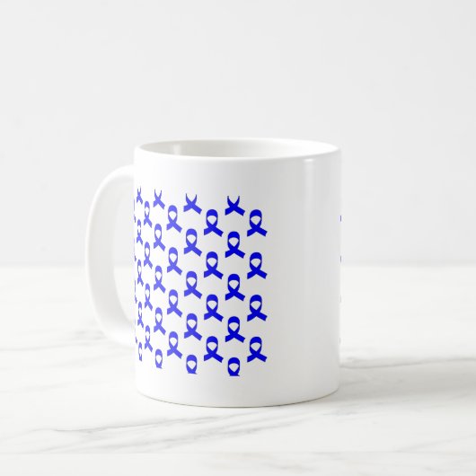 Blaues Flachmuster Kaffeetasse (Vorderseite Links)