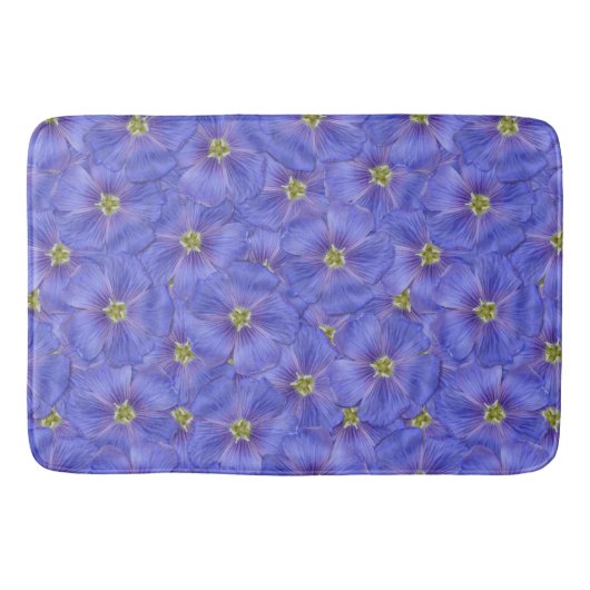 Blaues Flachs Nahtloses Muster Badematte (Vorderseite)