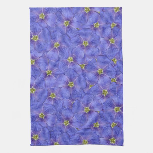 Blaues Flachs Nahtloses Muster Geschirrtuch (Vertikal)