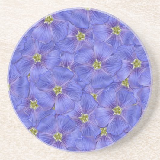 Blaues Flachs Nahtloses Muster Getränkeuntersetzer (Vorne)