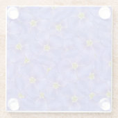 Blaues Flachs Nahtloses Muster Glasuntersetzer (Rückseite)