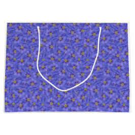 Blaues Flachs Nahtloses Muster Große Geschenktüte