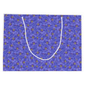 Blaues Flachs Nahtloses Muster Große Geschenktüte (Rückseite)
