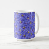 Blaues Flachs Nahtloses Muster Kaffeetasse (VorderseiteRechts)