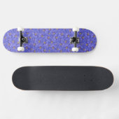 Blaues Flachs Nahtloses Muster Skateboard (Horizontal)