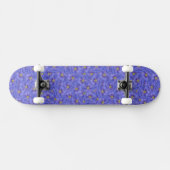 Blaues Flachs Nahtloses Muster Skateboard (Horizontal)