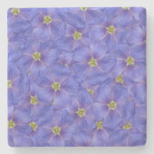 Blaues Flachs Nahtloses Muster Steinuntersetzer (Vorderseite)