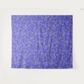 Blaues Flachs Nahtloses Muster Wandteppich (Vorderseite (Horizontal))