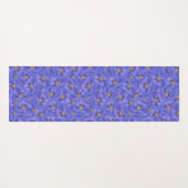 Blaues Flachs Nahtloses Muster Yogamatte (Rückseite (Horizontal))