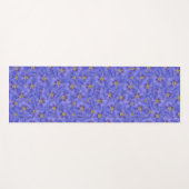 Blaues Flachs Nahtloses Muster Yogamatte (Vorderseite (Horizontal))