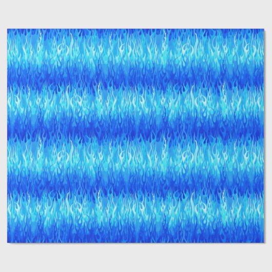 Blaues Flammenmuster - Frisierte Auto Geschenkpapier (Flach)