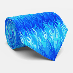 Blaues Flammenmuster - Frisierte Auto Krawatte