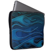 Blaues Flammenmuster Notebook-Sieb Laptopschutzhülle (Vorne Rechts)