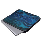 Blaues Flammenmuster Notebook-Sieb Laptopschutzhülle (Vorne Knopf)