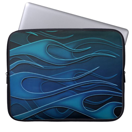 Blaues Flammenmuster Notebook-Sieb Laptopschutzhülle (Vorderseite)