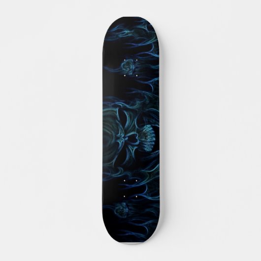 Blaues Flammenskulptur Skateboard (Vorne)