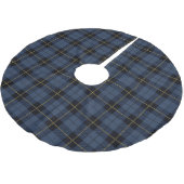 Blaues Flanellmuster Polyester Weihnachtsbaumdecke (Schrägansicht)