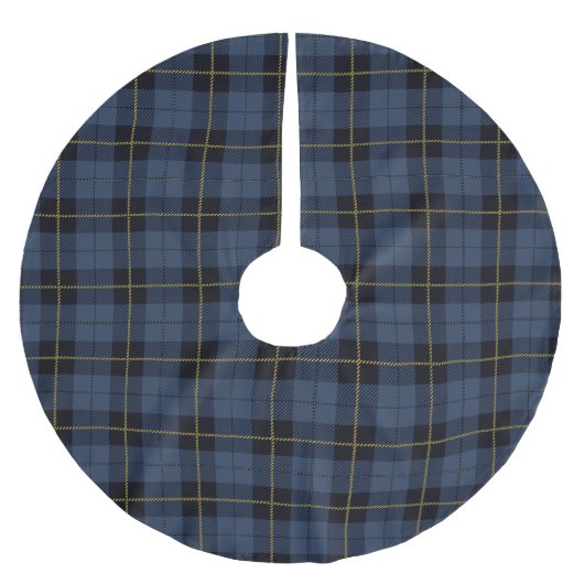 Blaues Flanellmuster Polyester Weihnachtsbaumdecke (Vorderseite)