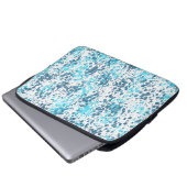 Blaues Fleckmuster Laptopschutzhülle (Vorne Knopf)