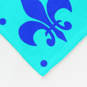 Blaues Fleur-de-lis-Muster Fleecedecke (Ecke)