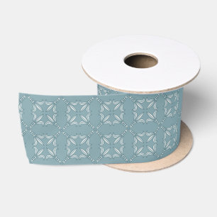 Blaues Fleur-de-Lis-Muster Satinband