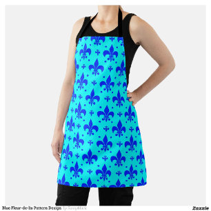 Blaues Fleur-de-lis-Muster Schürze