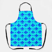 Blaues Fleur-de-lis-Muster Schürze (Vorderseite)