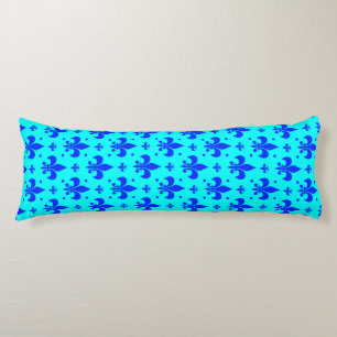 Blaues Fleur-de-lis-Muster Seitenschläferkissen