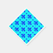Blaues Fleur-de-lis-Muster Serviette (Ecke)