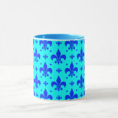 Blaues Fleur-de-lis-Muster Tasse (Zentrum)