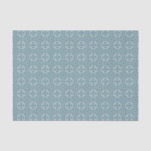 Blaues Fleur-de-Lis-Musterteppichpapier Seidenpapier (Vorderseite)