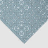 Blaues Fleur-de-Lis-Musterteppichpapier Seidenpapier (Ausschnitt)