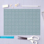 Blaues Fleur-de-Lis-Musterteppichpapier Seidenpapier (Handwerk)