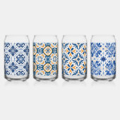 Blaues Fliesen mediterranes Picknick Glas (Hinten)