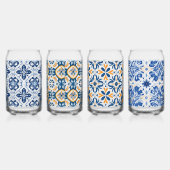 Blaues Fliesen mediterranes Picknick Glas (Links)