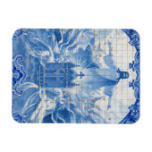 Blaues Fliesenmosaik von Jesus, Portugal Magnet (Horizontal)