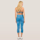 Blaues Fliesenmuster auf Capri-Leggings Capri Leggings (Rückseite)