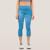 Blaues Fliesenmuster auf Capri-Leggings Capri Leggings (Vorderseite)