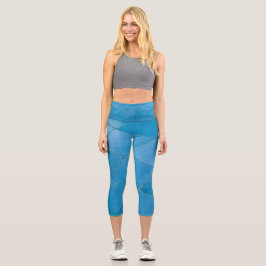 Blaues Fliesenmuster auf Capri-Leggings Capri Leggings